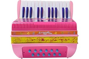 BRRNOO La Fisarmonica a 12 Bassi a 12 Tasti, L'apprendimento Facile, il Suono Fantastico, il Materiale Ecologico, La Fisarmonica ABS per Principianti, le Prestazioni, La Pratica, (PINK)