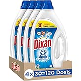 Dixan Gel Total 4+1, Detergente Líquido para Lavadora (pack de 4, total: 120 lavados), jabón para ropa blanca y clara. Limpie