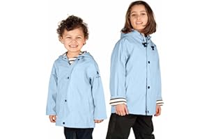 Breizh Ocean - Ciré Imperméable Enfant ELVEN, Intérieur Rayé Marinière avec Capuche - 1 an à 14 Ans
