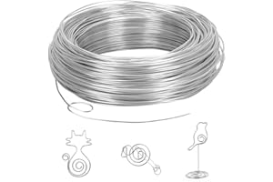 Romon Fil d'artisanat en Aluminium 1mm X 30 M, Flexible Fil Aluminium Argent, Fil d'aluminium Pour L'Artisanat Et La Fabrication De Bijoux