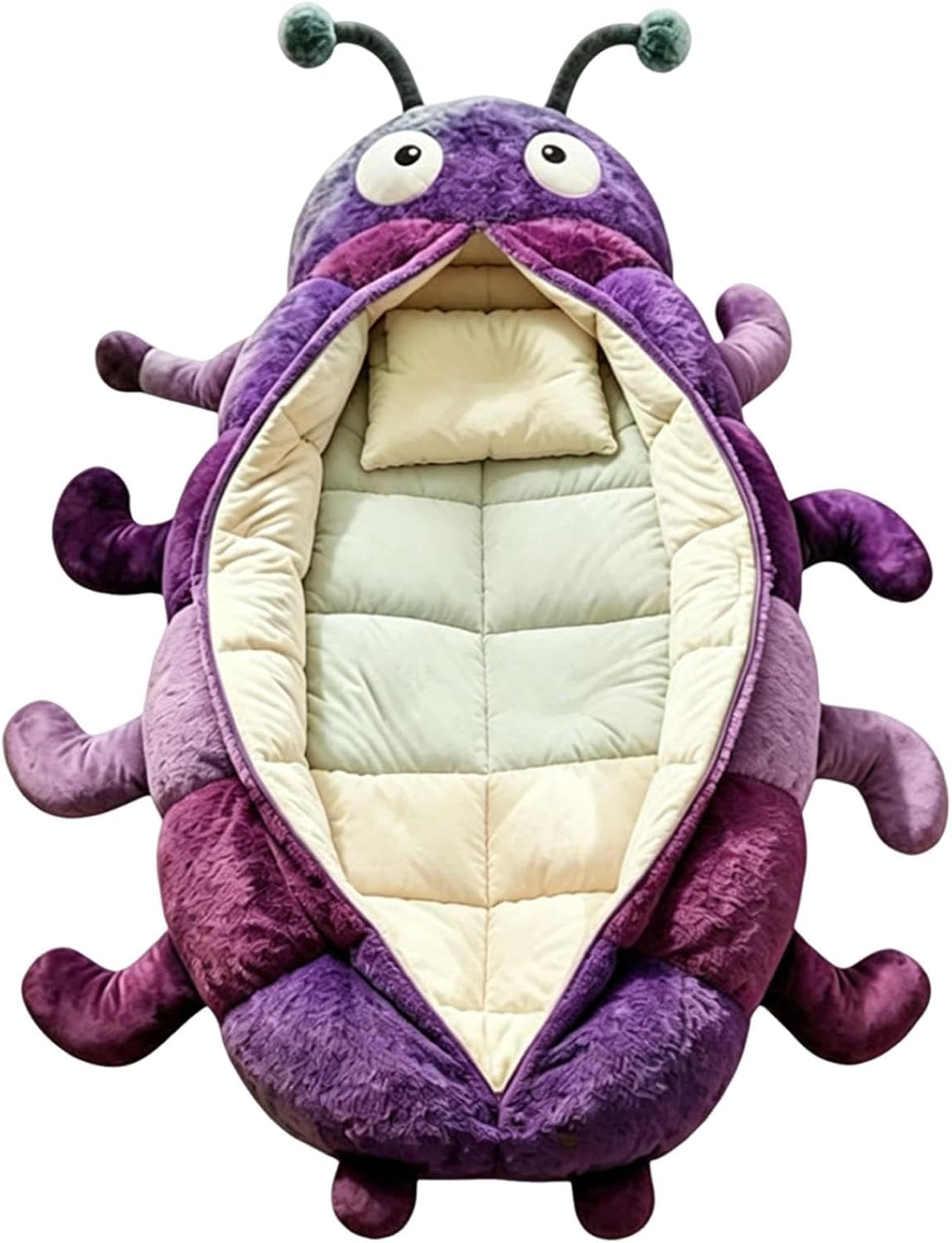 Hugging Caterpillar Sleeping Bags, Plush Cocoon Sleeping Bag, Pull Cord Sleeping Bag, Full Body Plush Lounger, Indoor Nap Pod, Cozy Reading Nest, Animal Sleeping Bags for Adults
