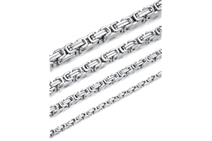 Jewow Acier Inoxydable Chaine Collier pour Les Homme Largeur 4/6/8/10mm，Longueur 36-76cm