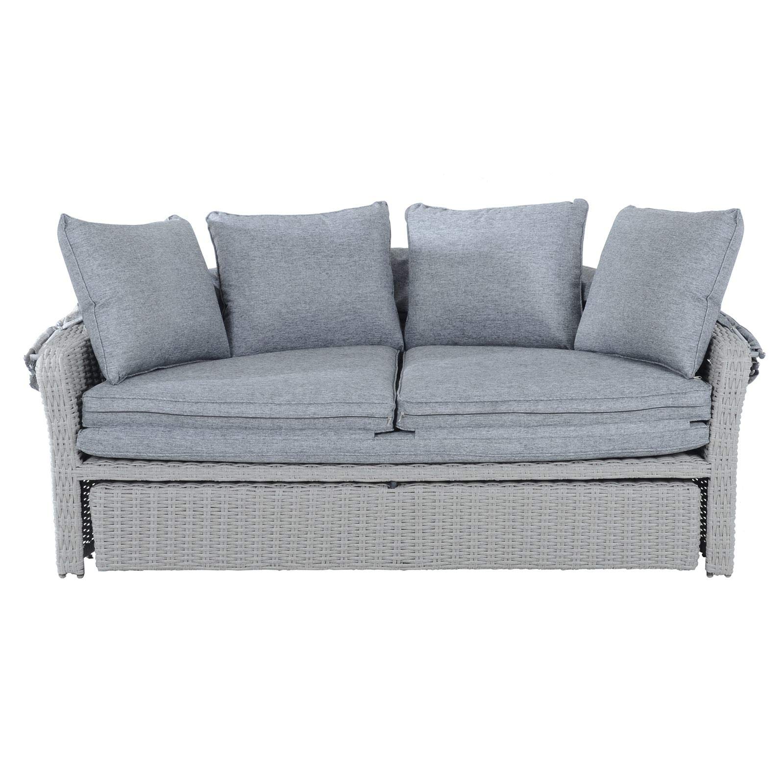 Azuma Milan Sun Lounger Day Bed Rattan Garden Furniture 2 Seater Sofa