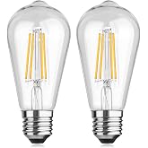 Morotty LED Bulb E27, ST64 Vintage Bulb 6W Equivalent to 60W, LED Edison Filament Bulb Warm White 2700K, 600LM, Decorative Bu