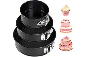 Ballery Molde Tarta Desmontable, 3 Piezas Moldes Desmontables Molde de Horno para Pasteles Molde para Tarta Desmontable de Fugas uego de Lata Pastel Molde Redondo de Queso Cumpleaños/Bodas/Hogar