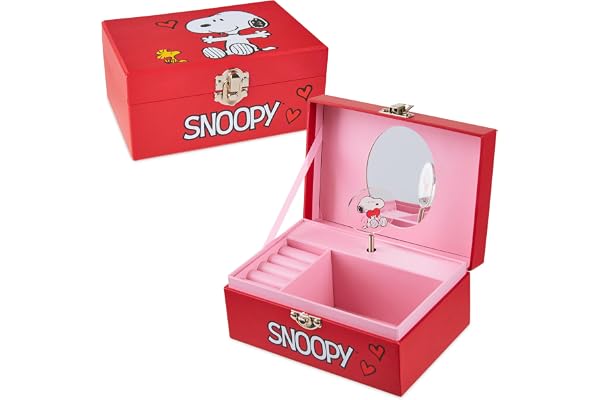 Peanuts Snoopy Speldosa smyckeskrin för flickor med fack - present till flicka