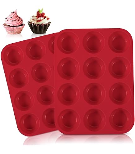 Teglia Antiaderente In Silicone Per Mini Muffin E Cupcake, 24 Tazze Senza Bpa 100 Silicone E Lavabile In Lavastoviglie