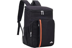 QINGLOU Zaino Termico Frigo 25L, Borsa Termica Porta Pranzo Borsa Frigo Borsa della Spesa Isoterma, Grande Frigo Termico per PIC-nic/All'aperto/Barbecue/Campeggio/Eventi Sportivi (A.Nero)