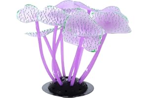 VOCOSTE Silicone Brillant Aquarium Champignonn Coral, pour Poisson Réservoir, Pourpre