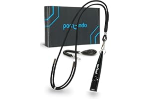 pamindo Sifflet pour Chiens avec clicker et Bande - sifflet Haute fréquence pour Le Dressage de Chiens - Set de sifflets pour l'éducation Canine - Accessoires pour Chiens Noir