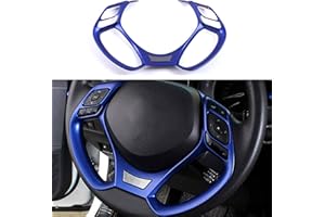 MICROCK Steering Wheel Cover Trim for Toyota C-HR CHR 2017 2018 2019 2020 2021, ABS Blue, 1pc