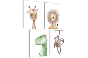 mojoliving Bilder Kinderzimmer jungen | Baby Zimmer Poster Set | Bilder Kinderzimmer mädchen | Babyzimmer Deko Kinderzimmer | Bilder für Kinderzimmer | Baby Zimmer Dekoration | Bild Kinderzimmer