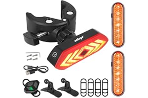 HPGAAVD Intermitentes patinetes eléctricos，Control remoto simultáneo 3 intermitentes LED，Intermitentes y pilotos traseros para Xiaomi Ninebot Scooter，Accesorios patinetes，Impermeable Recargable USB