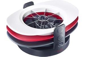 Westmark Coupe-pomme/Tomate/Mangue, 3 en 1, multifonctionnel, empilable, avec plateau de coupe/support de rangement, plastique/acier inoxydable, Tutti Frutti, rouge/anthracite/blanc, 51142260