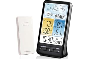 OULE GMBH Digitales Teich- und Poolthermometer mit LCD-Funk-Empfänger, IPX8 (Wasser Thermometer Funk, Teich Thermometer Funk, Unterwasser)… (WScolor1ST)