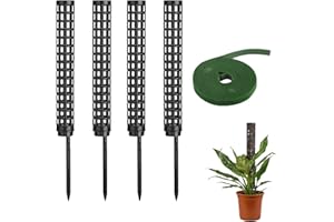 Timpfee Lot de 4 poteaux en mousse de sphaigne empilables en plastique de 38,1 cm pour plantes grimpantes Monstera