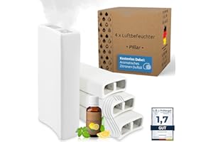 ‎BONAURA Luftbefeuchter Heizung Keramik I Haken & Duftöl [4er Spar-Set, 400ml] I Wasserverdunster für Heizkörper mit Duft I Verdunster & Befeuchter Wasser Behälter