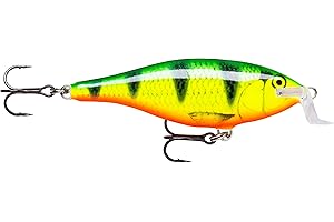 Rapala - Leurre de Pêche Super Shad Rap - Matériel de Pêche avec Corps en Balsa - Leurre Pêche d'Eau Douce - Profondeur de Nage de 1,5 à 2,7m - 14cm / 45g - Fabriqué en Estonie - Fire Perch