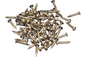 QUARKZMAN 70 stycken små små naglar 1,5 x 10 mm (DxL) liten mässing naglar hårdvara runt huvud mässing nagel för trä gör-det