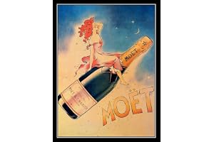 Lotusworld Moet And Chandon, retro metallplakat/skylt, pub, bar, man cave, 20 x 30 cm metallskylt