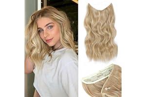 Ms Taj Invisible Secret Wire Extensions 30cm,Blond Kurz Haarverlängerungen mit Einstellbarer Größe Clips Synthetische lockige Haarteile für Frauen