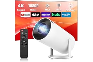 AILRINNI Proyector Portatil (2025 Upgraded) con 1920x1080P, Proyector 4K con WiFi 6 y BT 5.2, 180° Rotation, Projector Portable 4K con HD-MI, USB, PS5, Phone,【Auto Keystone】