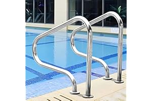 PLERILE Rampes De Piscine Main Courante De Piscine en Acier Inoxydable avec Base À Montage Rapide Capacité De Charge De 120kg Barre D'Appui pour Entrées Piscines Creusées (Size : 1 Pack)