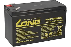 AKKUMAN.DE AKKUTECHNIK VOM FACHMANN 1 batterie au plomb AGM 12 V 7 Ah longue WP7-12 28 W VDs Faston F2 6,3 mm compatible gel plomb 7,2 Ah 8 Ah 9 Ah
