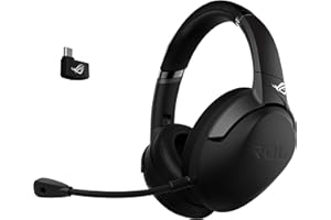 ASUS ROG Strix Go 2.4 Wireless Gaming Headset (AI Noise-Canceling Mic, 40mm Drivers, Hi-Res Audio, Lightweight, 2.4 GHz, USB-C, 3.5 mm, For PC, Mac, Switch, Xbox One, PS4, PS5 and Mobile Devices)- Black
