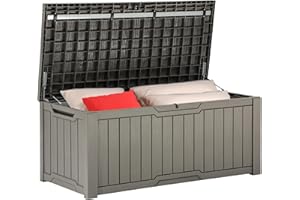 YITAHOME Arcón de Ordenación Exterior 450L, Gran Resina Caja de Almacenaje de Jardín para Cojines de Exterior, Material de Piscina