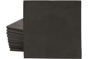 BRIGHT CREATIONS Hojas de Espuma EVA negra de 10mm, Paquete de 10 cuadrados de espuma para manualidades, disfraces, proyectos de bricolaje, 24,4 cm x 24,4 cm cada una