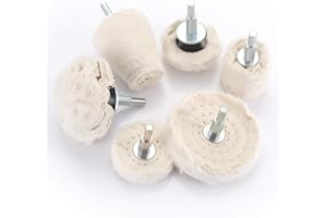JTENG Polierscheibe für bohrmaschine, polieraufsatz 6 pcs bürsten Satz konischer baumwollsamt Polier Wheel Polierkegel Polishing Buffing Pad Für Manifold Aluminium Edelstahl Chrom usw (6 pcs)