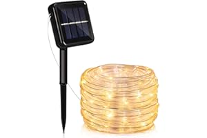 ‎JOPASSY Jopassy Solar Fairy Lights Outdoor 20 m 200 LED Light Tube Outdoor Indoor 8 Modes Light Tube for Christmas, Party Waterproof Outdoor Fairy Lights Warm White