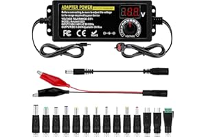 TOTSUN Power Adapter Adjustable 3A 72W Universal Power Supply 3V-24V AC/DC Converter Variable Universal Adapter with Voltage Indicator 14 Tips for Home Electronics