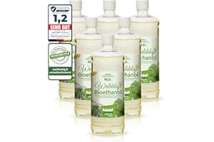 ‎KIESELGREEN KieselGreen Bioethanol 6 x 1 Liter mit Duft für Ethanol-Kamin, viele Sorten - Bio Ethanol als Raumduft in vielen Duftnoten - Parfüm für Bio Ethanol Kamin Indoor oder Bioethanol Tischfeuer (Waldduft)