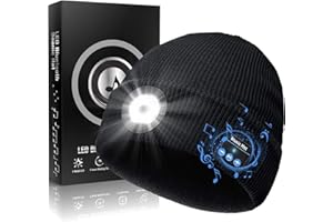 Lenski Idee Cadeau Homme Original Utile, LED Bonnet Bluetooth Homme, Bonnet Homme/Femme, Cadeau Papa, Cadeau Anniversaire Homme, Cadeau Noel Homme, Cadeau Saint Valentin Homme, Cadeau Fete des Peres