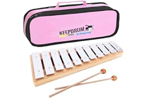 Sonor GP Glockenspiel Sopran für Kinder + keepdrum MB01PK Tasche Pink Rosa