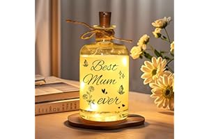 Linkax Christmas Gifts for Mum Nan, Birthday Gifts from Son Daughter Kids, LED Bottle Decorative Light with Saying Best Mum Ever for Mom Nan Nanny Nana Mummy