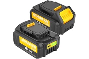 FUNMALL 2X18V 5,0Ah DCB184 Batería para Dewalt 18V Batería 5,0Ah Reemplazo para Dewalt DCB200 DCB180 DCB181 DCB182 DCB200 DCB201 DCB201-2 DCB200-2 Herramienta Eléctrica