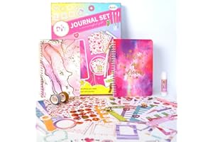AKBUWAIV 2-Pack Mega DIY Journal Kit Gifts for Girls Ages 6 7 8 9 10 11 12 Year Old Cool Birthday Gifts Ideas for Girls Art & Crafts for Tween Kid Teen Girls Trendy Stuff Scrapbook & Diary Set