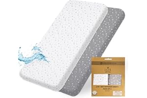 Lilly B. Lot de Pack of 2 draps house imperméables en coton biologique GOTS 2en, utilisés à la place du protège-matelas, compatibles avec Next2me, Snuzpod et tous les lits de chevet, berceaux jusqu'à.