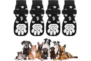 RGZD 2 Coppie di Calzini Antiscivolo per Cani, Calzini da Antiscivolo per Cani, Calzini Antiscivolo Regolabili per Controllo Trazione per Interni, per Cani di Piccola e Media Grande