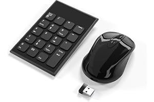 Pave Numerique Sans Fil et Souris Combo, Yeemie Pro 2.4G Portable Clavier Numérique USB Ultra Fin et Souris pour Ordinateur Portable, Ordinateur de Bureau, Ordinateur PC - Un Seul Récepteur USB