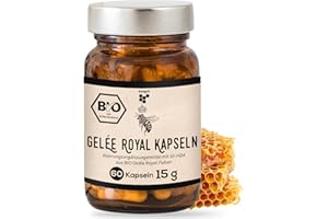 ‎BEEGUT beegut BIO Gelée Royale Kapseln, 60 Kapseln mit je 170mg Pulver = 500mg pures Gelee Royal, nachhaltig im Glas verpackt & verkapselt in Deutschland