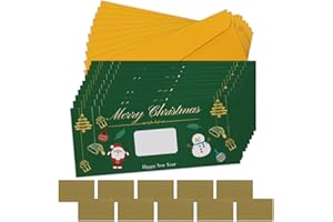 DHFUCNKO 10 Pcs Golden Ticket Scratch Card, Christmas Ticket Gift Voucher with Sticker and Envelope, Scratch Off Golden Foil Voucher, Birthday, Christmas, Special Occasion, Gift for Him/Her