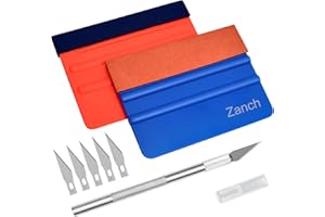 Zanch Kit Vinile Applicazione Adesivi Auto, Spatola per Pellicole per Car Wrapping, Kit Pellicola di Alta Qualità con Taglierino Professionale e Spatole per Pellicola Vetri Auto