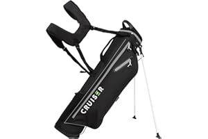 Cruiser Golf CR-Lite Stand Bag | Lightweight, Slim Standbag with Padded Double Shoulder Straps | 4-Way Divider | 4 Pockets, Grab Handle, Rain Hood - Fits up to 10 Clubs
