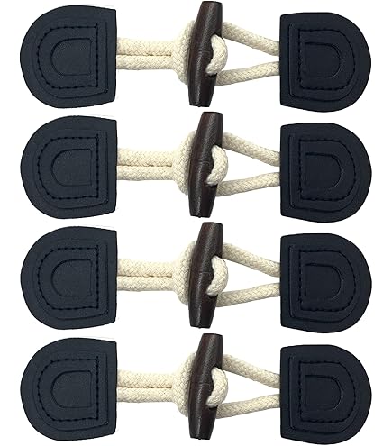 DHER Lederen knevelsluitingen knopen sluiting jassen 4 paar kleine kunstlederen jassen met knopen en knopen voor kinderkleding (donkere koffiekleur