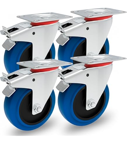 Rollensatz 4-tlg. - 2 Lenkrollen + 2 Bockrollen 80mm Elastik