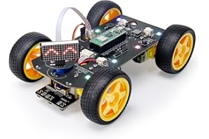 Freenove 4WD Car Kit for Raspberry Pi Pico W (Included) (Compatible with Arduino IDE), Dot Matrix Expressions, Obstacle Avoidance, Line Tracking, Light Tracing, Colorful Light, App